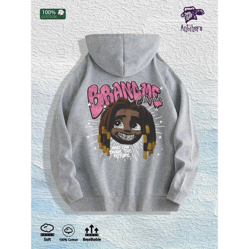 BRANME Studios Graphic Hoodie 100% Cotton US Warehouse 7 ColorsColor: