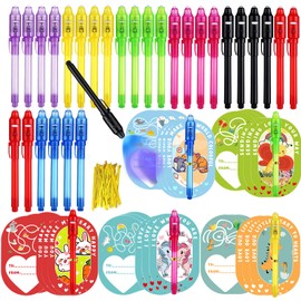Invisible Ink Pens for Kids,28 Pack Spy Pens with Cards,Magic Pen with UV Light for Secret Message,Easter Party Gifts for Kids Students Classroom Class Gifts Exchange