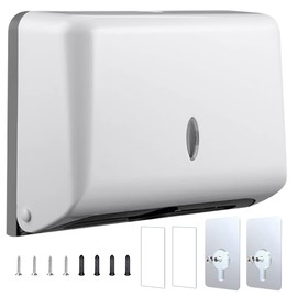 Paper Towel Holder Paper Towel Holder Wall Hanging Small Oval Medium Size Hand Towel Dispenser Paper Towel Case Screw Fixing Paper Towel Holder Wall Hanging Double Sided Tape (White)