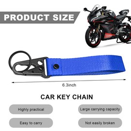 ZNDAW Motorcycle Keychain, Fabric Multifunctional Motorcycle Key Chain Holder, Anti-Lost Wrist Lanyard Key Chain (Blue)