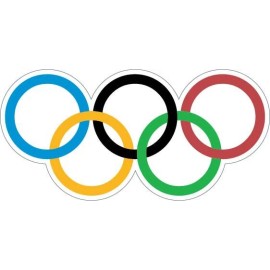 4walls Olympic Rings  Sticker Decal Laptop Car Cornhole Wall Helmet Pick a size  - 3" (set of 2)