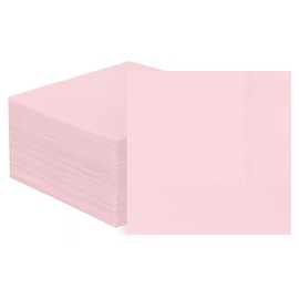 Horaldaily 100 Pack Cocktail Napkins, 5x5 Inches Disposable Paper Napkins for Party Anniversary Wedding Birthday Bridal Baby Shower (100,Pink）