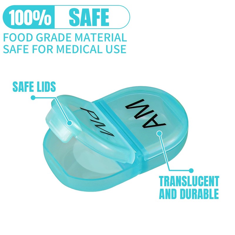 6 Pack Pill Organizer Pocket Small Case Holder Am Pm