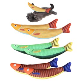CQQNIU 6 Pieces Mint Seafood Fish, Cat Chew Toys, Plush Cartoon Toys, Cat Chew Toys, Cat Interactive Toys