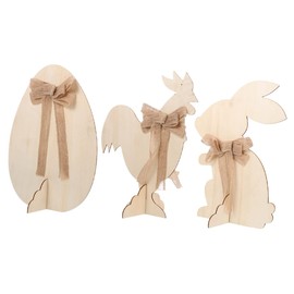 Operitacx 1 Set Rabbit Wooden Ornament Earring Charms Bird Decor Cutout for Home Nest Party Kit Outdoor Cock DIY Wood Slices DIY Hanging Crafts Bunny Shape Wood Slices Easter Linen