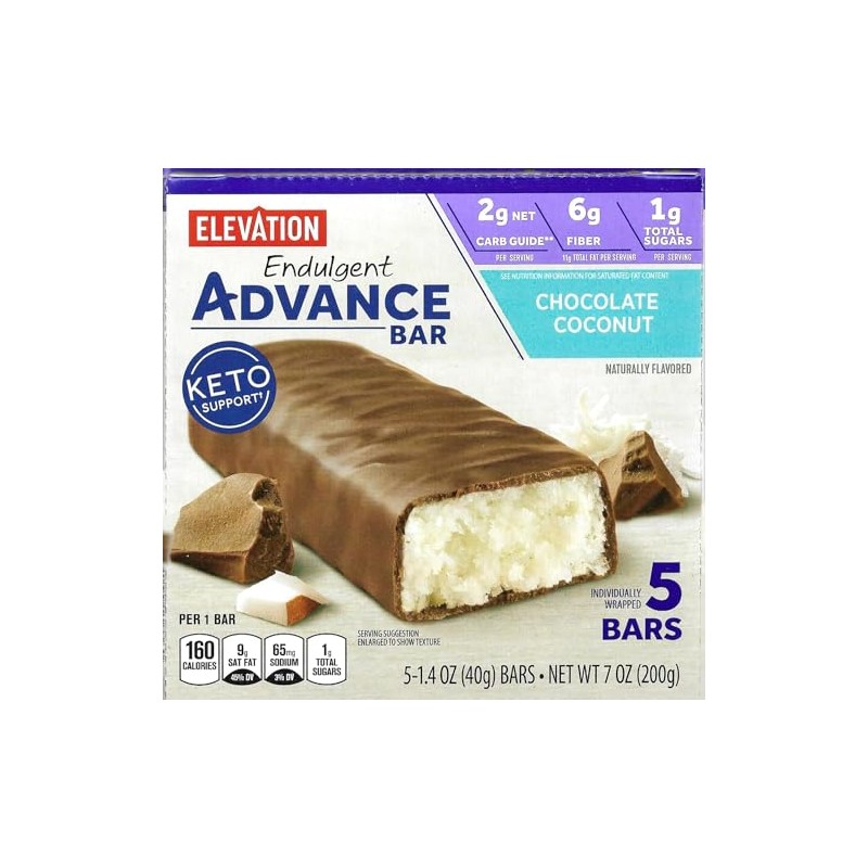 Generic Elevation Advance Chocolate Coconut Bars Keto Friendly (Simplycomplete 5