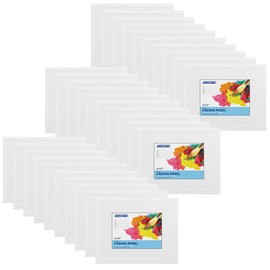 FIXSMITH Canvas Panels 30 Pack - 8 x 10 Inch Painting Canvas Panel Boards - 100% Cotton Primed Canvases - Classroom Pack - Artist Canvas Board for Acrylic, Oil & Tempera Painting