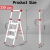 3 Step Ladder, DIAMONDFORGE Folding Step Stool with Wide Anti-Slip