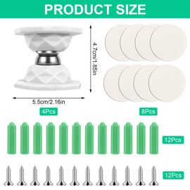 RV Magnetic Door Holder Outdoor, Pack of 4 Magnetic Motorhome Door Stop, Motorhome with Screws, Silica Gel Magnetic Door Holder for Caravan, Magnetic Door Stopper for Trailer, Cargo