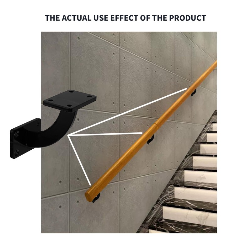 Handrail Brackets, 4 Pcs Heavy Duty Hand Rail Brackets, Black