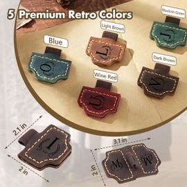 Marcador personalizado con soporte para bolígrafo, 26 letras con inicial, personalizable, marcador magnético de piel, regalos para amantes de los libros, lectores, viajeros, marcas de libros de piel