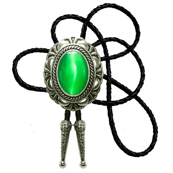 Moranse Bolo Tie with Round Flower And Gem Stone Parterre