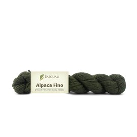 PASCUALI Alpaca Fino Knitting Wool 100% Alpaca Wool (Baby Alpaca) Baby Alpaca Wool for Knitting and Crocheting, Set: 4 Strands, 200 g, Colour: Moss Green 48
