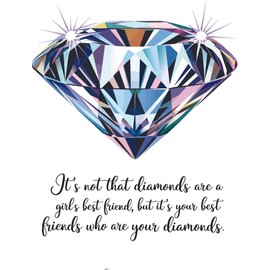 It's Your Best Friends Who are Your Diamonds Mantra Positive Life Quote Inspiring Decors Wall Art Sticker Designs Vinyl Stickers for Home House Walls Rooms Window Bedroom Decoration Size (22x26 inch)