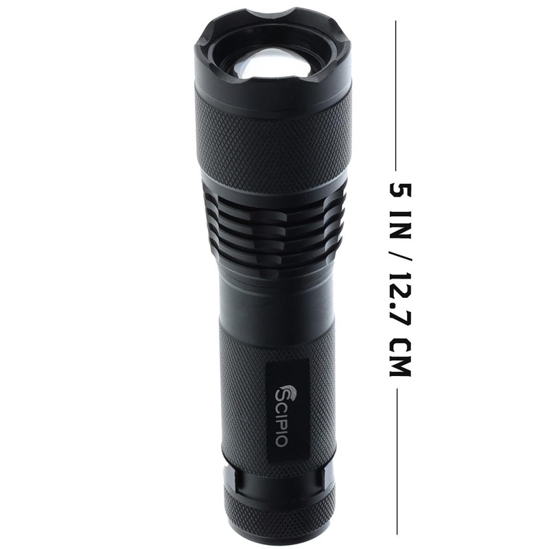 Scipio Tactical Flashlight S3201B 5-inch Aluminum 300 Lumens Camping EDC