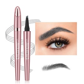 Vawolecy Waterproof Eyebrow Pencil, Natural Make-Up, Fine Stroke, Magic Eyebrow Pencil with 4 Micro Fork Tips for Women, Hair-like Defined Brows