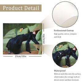 uniro Vintage Wall Art Decadent Young Woman After the Dance Wall Painting Canvas Prints Victorian Room Decor Vintage Art Painting Pictures French Wall Decor for Cozy Bedroom(8" x 10"-UNFRAMED)