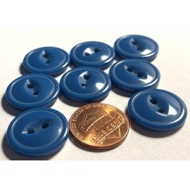 Unbranded Set of 8 Vintage NOS Glossy Teal Blue  Plastic Cat Eye Buttons 3/4" 19mm 14820