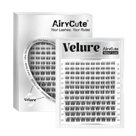 AiryCute Clusters Upgrade 2.0 Lashes with Ultra-Dense, Waterproof, Long-Lasting Lashes | Venus, Fairy, Flora | Natural Daily, Volume Style, Manga Style | Beginner-Friendly DIY Lashes for a Flawless | Trendy & Must-Have Clusters:_Only Velure Cluster