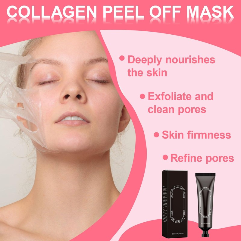 FunnAura 2PCS Collagen Face Masks, Face Peel off Mask, Hydrolyzed