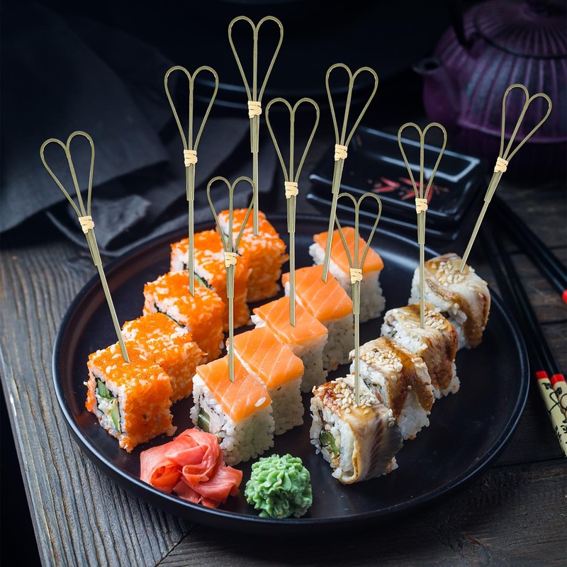 100 Pack Cocktail Picks Heart Shaped Toothpicks for Appetizers Cocktail