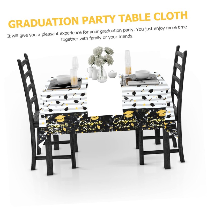 OHPHCALL Tablecloths for Graduation Iridescent Decorative Table Cover Disposable Party