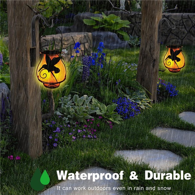 Solar Flame Lantern Lights Flickering Flames Outdoor Solar Lights Hanging