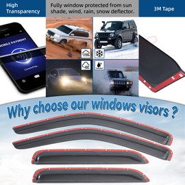 LQQDP 4pcs Front+Rear Smoke Sun/Rain Guard Outside Mount Tape-On Window Visors Compatible with 01-12 Escape 08-11 Tribute 05-11 Mercury Mariner