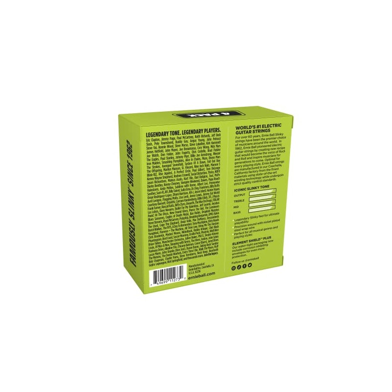 Ernie Ball - Cuerdas normales para guitarra eléctrica Slinky Nickel