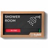 Kubik Letters Shower Room Sign with Slider for Dual Messages