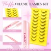 Fadlash Half Eyelashes Kit,Cat Eye Eyelashes,Natural Wispy Half Lashes,Anime Styles