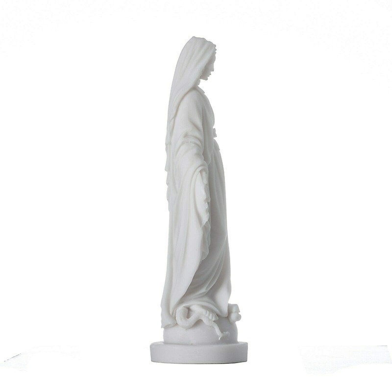BeautifulGreekStatues Virgin Mary Statue Alabaster 6.8"