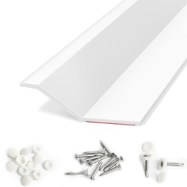 Elvone Garage Door Seal Top and Sides, 40 FT Universal TPE Weather Stripping Trim Weatherproofing Seal with Nails and Lids in White