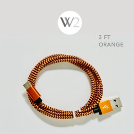 Generic VIVITO THINGIES/Braided USB to Type-C Cable, 3FT (Orange/Black)