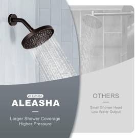 Shower Head High Pressure Rain, Luxury Bathroom Showerhead with Adjustable Angles, Anti-Clogging Silicone Nozzles - 6 Inch Round, Oil Rubbed Bronze
