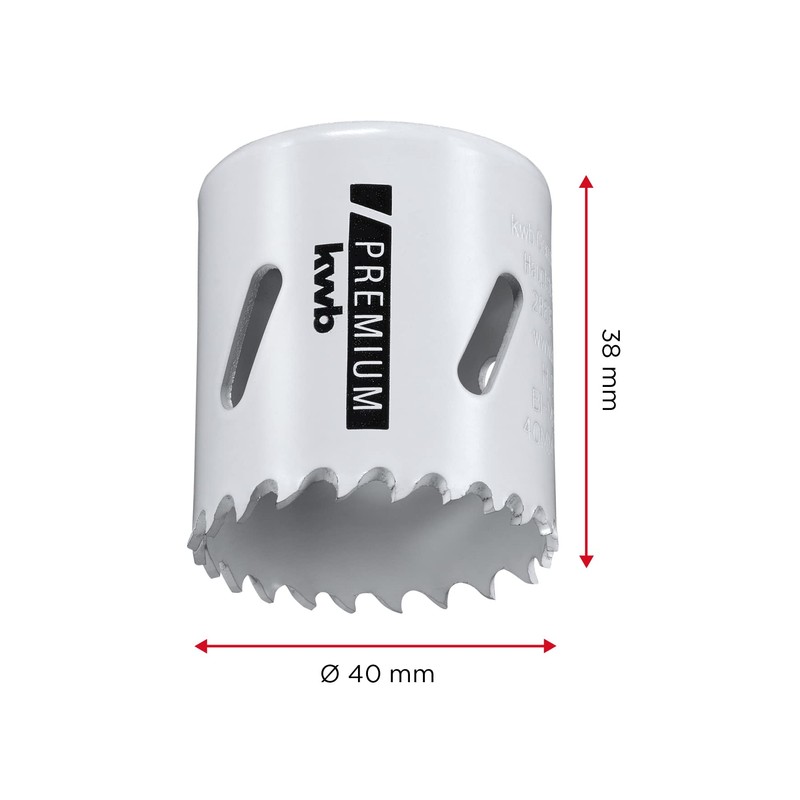 kwb HSS Bi-Metal Hole Saw, Diameter 40 mm, 8% Cobalt
