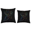 Koala In A Hat With Rainbow Lines Throw Pillow