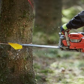 Relaxdays Felling Wedges, Set of 4, 14 & 21 cm, Plastic, Wedges with Barbed Hooks, Mechanical Forestry Wedges for Tree Filling, Yellow