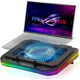 Cooling Pad for Asus ROG M16 M15 Zephyrus Strix G16 G17 G14 G15 S S17 14-17 inch Gaming Laptop, Cooler with Powerful Turbo Fan Can Fast Cooling CPU+GPU 40°C, 6 RGB Light Mode,Touch Start