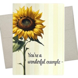 Floral Caregiver Card, Caregiver Thank You Note (7X5 Inch and Message Inside) appreciation notecard for nurse, aide and other caregiver - 1026