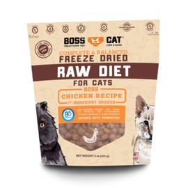 Boss Cat Complete & Balanced Freeze Dried Raw Diet for Cats, Chicken Recipe, 9 oz Bag