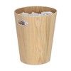 Relaxdays Wooden Waste Paper Bin, Round Rubbish Bin with Handle,