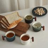 CLASGLAZ 2.5oz Ceramic Espresso Cups with Wooden Handle, Small Coffee