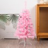 3FT Artificial Christmas Tree Pink Tabletop Christmas Tree with Metal
