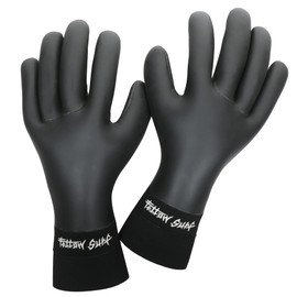 FELLOW Surf Gloves, 0.08 inch (2 mm), Surfing Skin, Waterproof, Cold Protection, Winter, Neoprene, Fleece-Lined, Thermal Wetsuit, Japanese Standards, British Black, ML Size