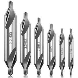 Pilot Drill Bit Set of 6 1/1.5/2/2.5/3/5 mm 60 Degree HSS Centre Drill Set For Precise Centring Drilling in Metals