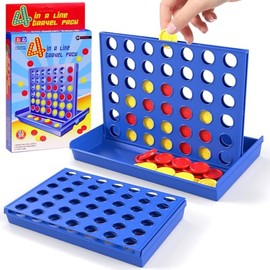 Juego de Mesa 4 en Linea, Clásico Juegos de Conecta de Estrategia, Perfecto para Familia, Fiesta, Clase, Ideal Regalos para Niñas y Niños a Partir de 