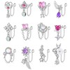 PLOMFOV 12Pcs African Fake Nose Ring for Women Dangling Nose