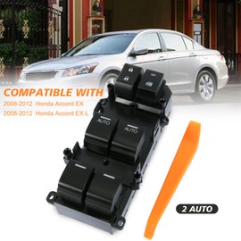 BASIKER Master - Interruptor de ventana eléctrica lateral del conductor para Honda Accord EX EXL 2.4L 3.5L 2.5L reemplaza el número de pieza 35750-TA0-A31 35750-TA0-A32 (2 AUTO)