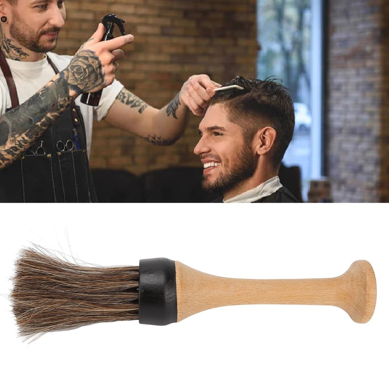 Wooden Neck Duster Brush Broken Hair Cleaning Sweep Hairdresser Neck